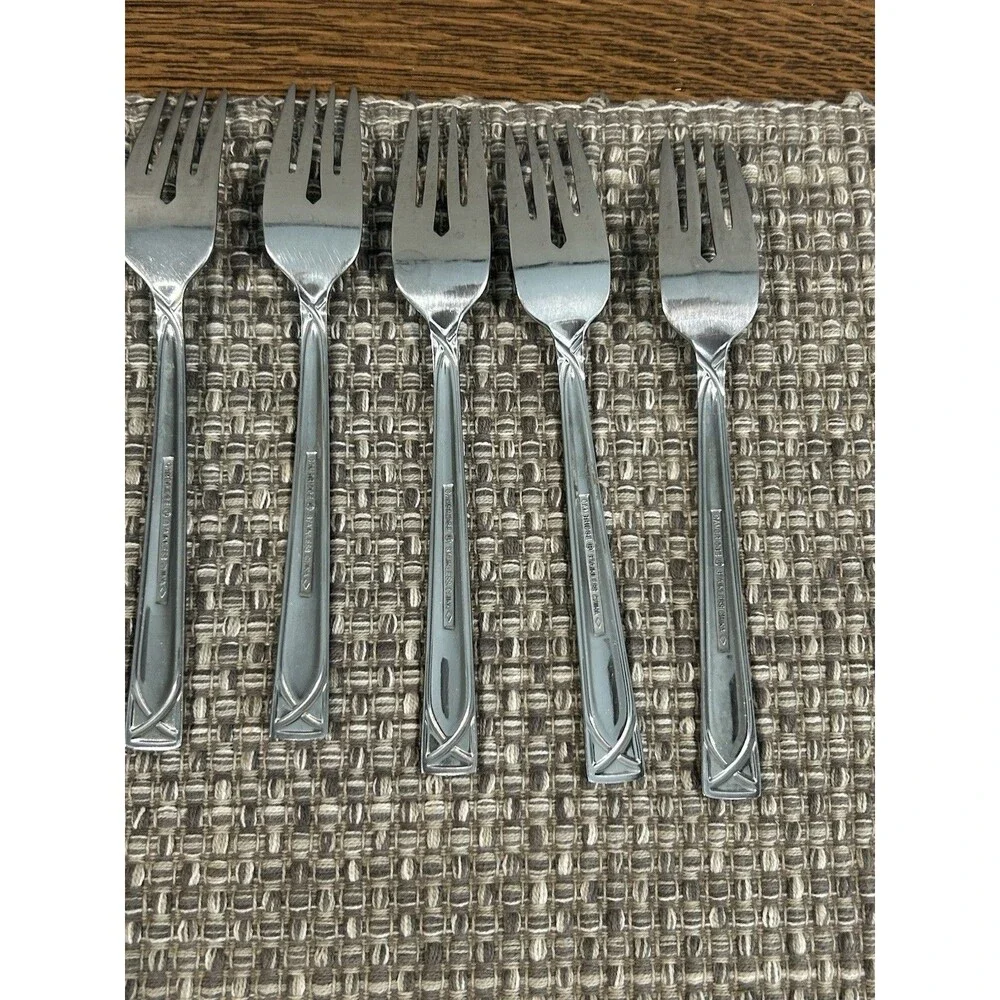 Cambridge Crossroad Sand Salad Forks Dessert Forks Set Of 11 Stainless Steel